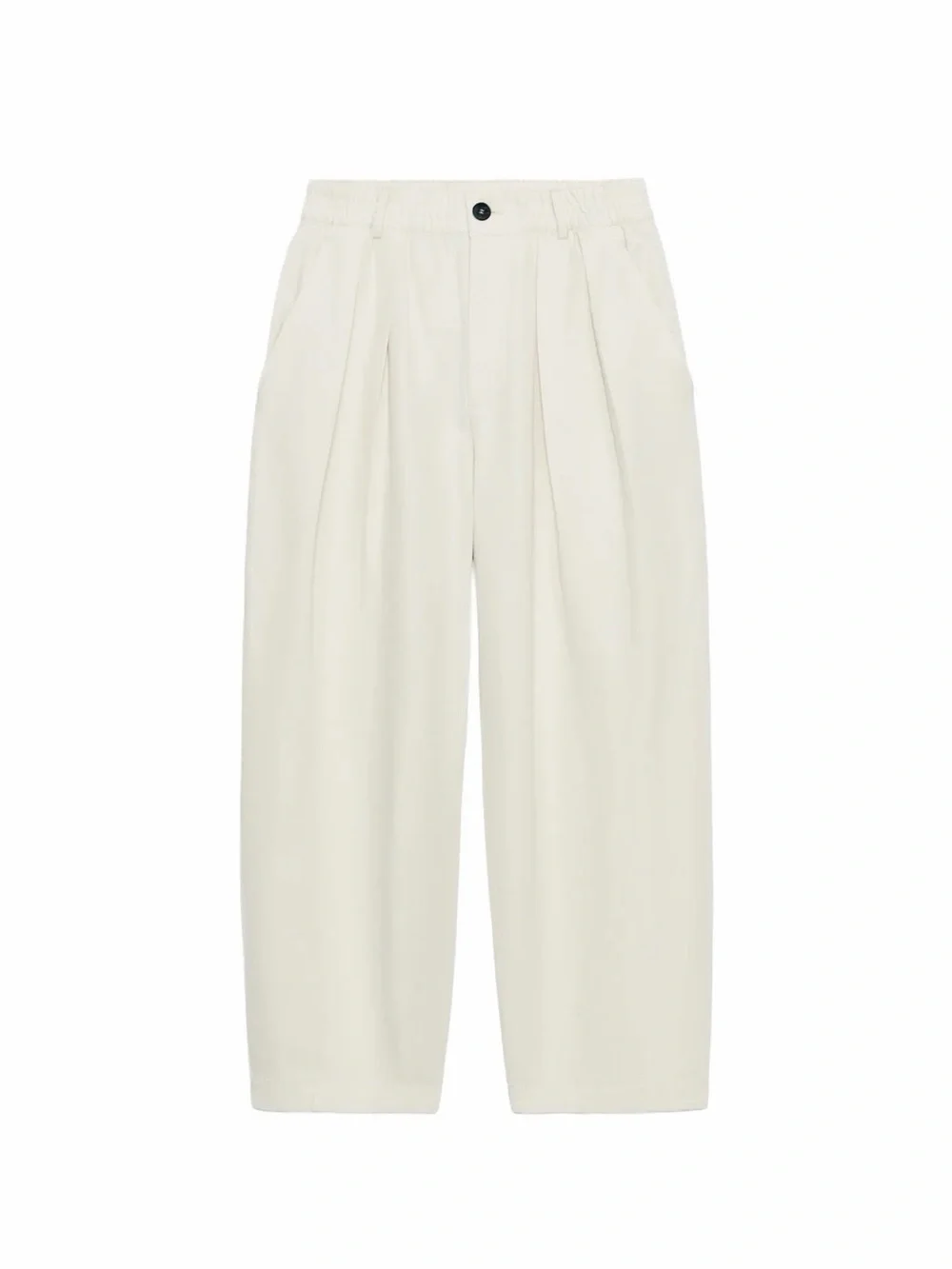 Zara Women's Pleated linen Pants in Cream